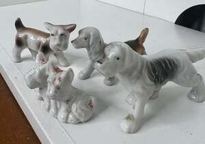 Vintage Japan Ceramic Dog Figurines Lot of 4